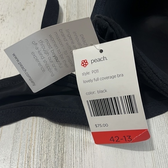 Peach Company Black Lovely Full Coverage Bra 42-13. 42D - Picture 7 of 8